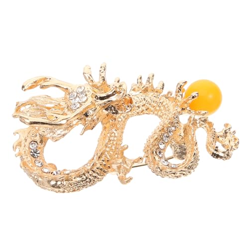 DIKACA Chinesische Drachenbrosche Anstecknadel Vintage Design Robuste Dekorative Kragennadel für Anzug Stola und Schal Herren Damen Accessoire von DIKACA