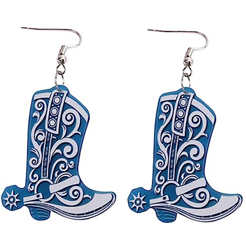 DIKACA Cowgirl Boot Ohrringe Damen Retro Western Dangle Ohrhänger Modeaccessoire Komfortabel Leicht Tragbar Stilvoll Für Alltag und Party von DIKACA