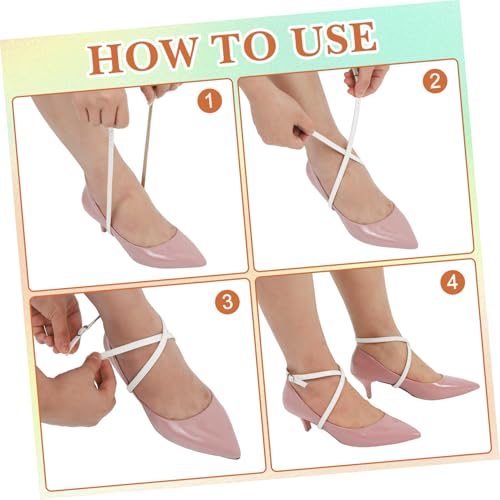 DIKACA Cross Schuhriemen für High Heels Abnehmbare Löse Riemen PU Modisches Weißes Design Bequemes Damen Accessoire für Sicheren Halt bei Pumps und High Heel Schuhen von DIKACA