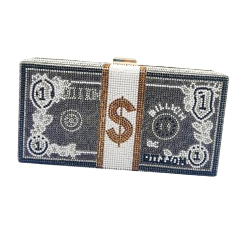 DIKACA Damen Abendtasche mit Funkelndem Strassdesign Glänzende Clutch Handtasche für Party Hochzeit Bankett und Festliche Anlässe Handliche Umhängetasche für Damen von DIKACA