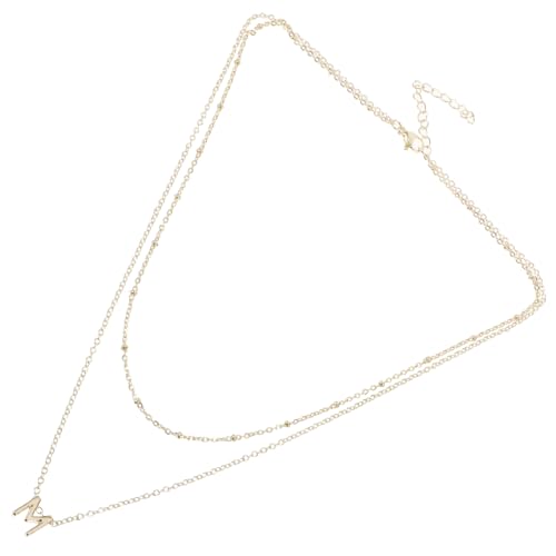 DIKACA Damen Buchstaben Halskette Doppellagig Fein Texturiert Kette mit Anhänger Schlicht Vielseitig Tragbar für Alltag Party und Dating DIKACA Damen Buchstaben Halskette Doppellagig Fein Texturiert Kette mit Anhänger Schlicht Vielseitig Tragbar für Alltag Party und Dating von DIKACA