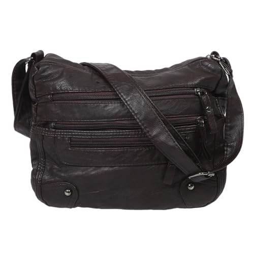 DIKACA Damen Crossbody Bag aus weichem PU-Material Große Kapazität Verstellbarer Schultergurt Geräumige Doppel-lagen Umhängetasche für Alltag und Reisen Modische Vielseitige Handtasche in von DIKACA