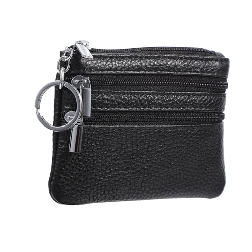 DIKACA Damen Geldbörse aus Wasserdichtem Rindsleder Multifunktionale Kleine Kartenbörse mit Schlüsselanhänger Kompakte Handliche Aufbewahrungstasche für Alltag und Business von DIKACA