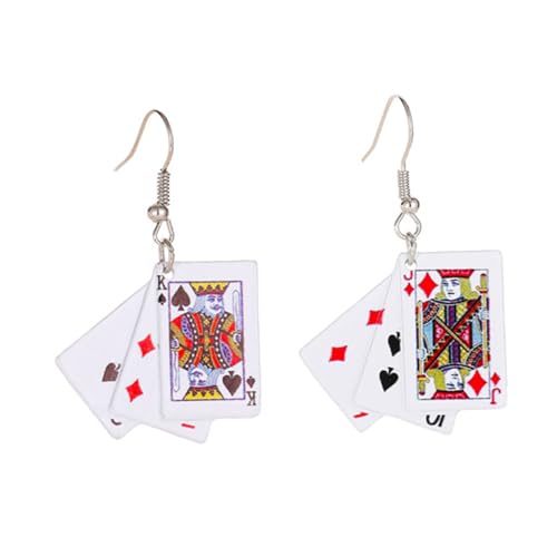 DIKACA Damen Ohrhänger Poker Karten Design Lustige Dangle Ohrringe Modischer Schmuck für Alltag und Festlichkeiten Stilvolle Accessoires für Frauen DIKACA Damen Ohrhänger Poker Karten Design Lustige Dangle Ohrringe Modischer Schmuck für Alltag und Festlichkeiten Stilvolle Accessoires für Frauen von DIKACA