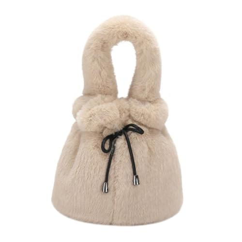 DIKACA Damen Schultertasche aus Warmem Plüsch Kleine Crossbody Umhängetasche mit Großer Kapazität Stilvoller Breiter Träger Portabel für Alltag und Reisen Modisches Kaninchen design in von DIKACA