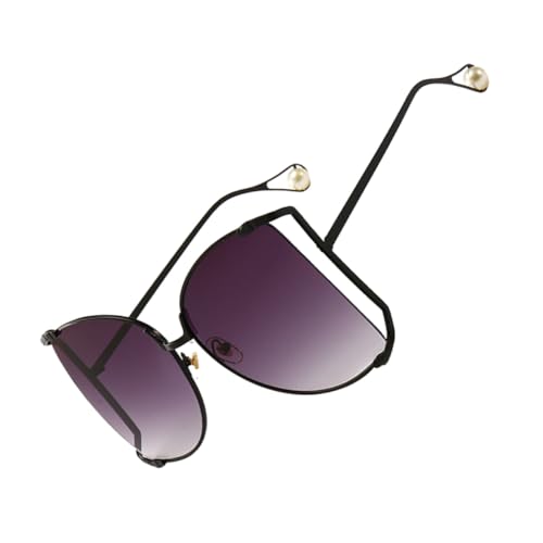 DIKACA Damen Sonnenbrille Metallrahmen Modische Partybrille mit Grauen Gläsern Leichte Robuste Eyewear für Frauen Outdoor und Festliche Anlässe von DIKACA