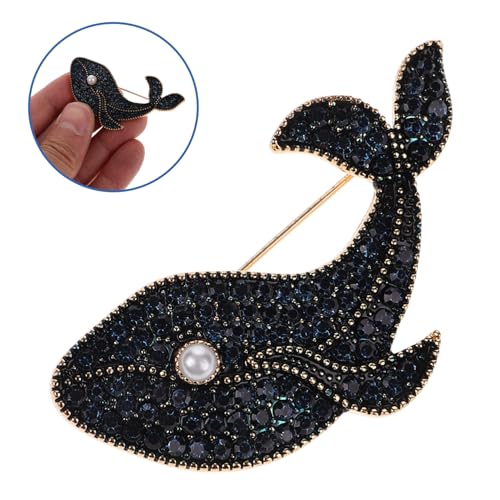 DIKACA Dekorative Wal brosche mit Blauen Kristallen Elegante Anstecknadel für Damen und Herren Wiederverwendbar Modisches Accessoire für Kleidung Schals Pullover Geschenkidee für Frauen von DIKACA