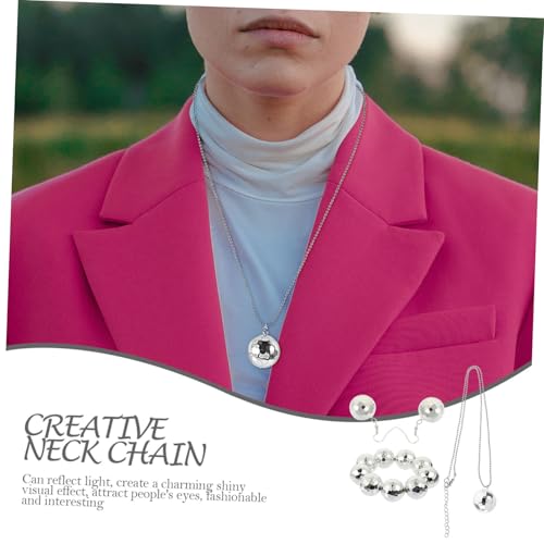DIKACA Dekoratives Disco Schmuckset mit Spiegelkugel Halskette Armband und Ohrringen Glänzendes Party Accessoire für Damen Auffälliges Design für Tanz und Alltag Langlebig und Modisch von DIKACA