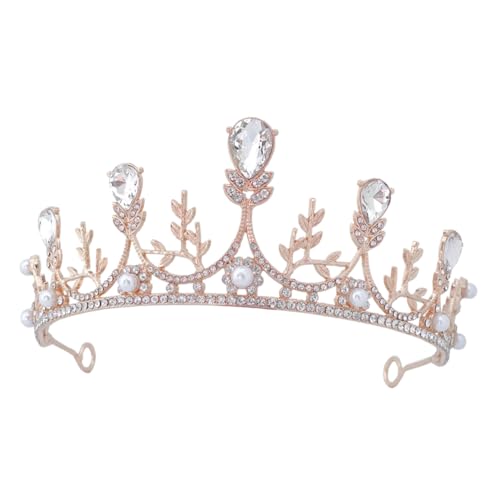 DIKACA Diamantkrone Haarschmuck Tiara Brautstirnband Für Frauen Brautkronen Hochzeitsstirnband Stirnband Stirnband Krone Für Hochzeit Strasssteine Golden DIKACA Diamantkrone Haarschmuck Tiara Brautstirnband Für Frauen Brautkronen Hochzeitsstirnband Stirnband Stirnband Krone Für Hochzeit Strasssteine Golden von DIKACA