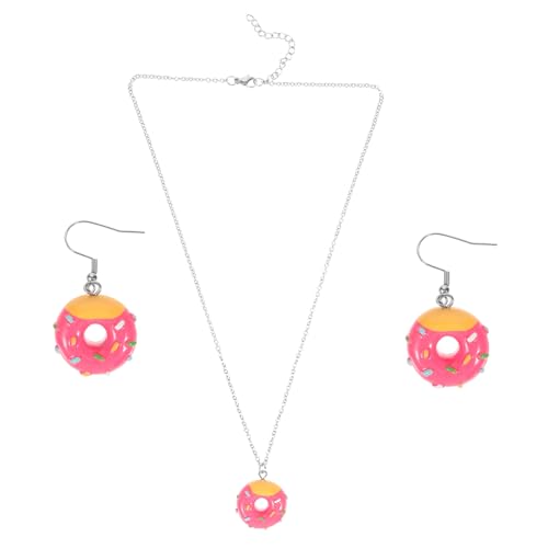 DIKACA Donut Schmuckset Damen Edelstahl Food Design Halskette und Baumelnde Ohrringe Set Rosa Langlebig Hautfreundlich Party Alltagsmode DIKACA Donut Schmuckset Damen Edelstahl Food Design Halskette und Baumelnde Ohrringe Set Rosa Langlebig Hautfreundlich Party Alltagsmode von DIKACA