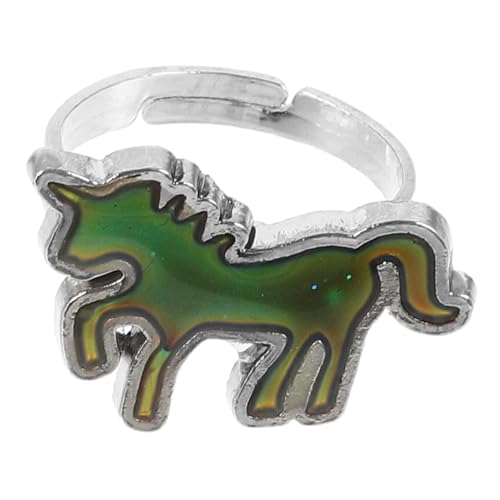 DIKACA Einhorn Stimmungsring Damen Cartoon Tier Design Farbwechsel Temperatur Farbwechselring Mädchen Modeschmuck Geschenk von DIKACA