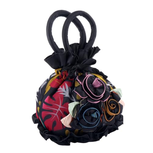 DIKACA Elegante Abendtasche Damen aus Stoff Blumenform Zarte Verarbeitung Abend Clutch Bucket Bag für Hochzeit Party Alltag Stilvolle Handtasche mit Einzigartigem Design Zufällige Farbe von DIKACA