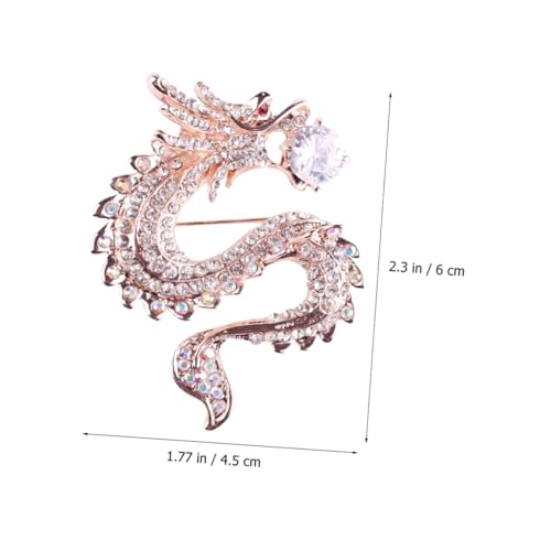 DIKACA Elegante Chinesische Drachenbrosche Damen Anstecknadel Schmuck für Chinesisches Neujahr Leichter Metallpin Modischer Glücksbringer Festliche Brosche für Party und Alltag von DIKACA