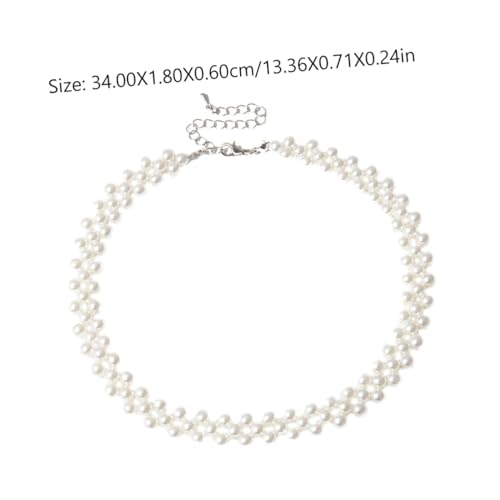 DIKACA Elegante Damen Halskette mit Perlen Leichte Clavicle Chain Modisches Design Einfache Schmuckkette für Alltag und Geschenk Stilvolle Halskette für Frauen und Mädchen von DIKACA