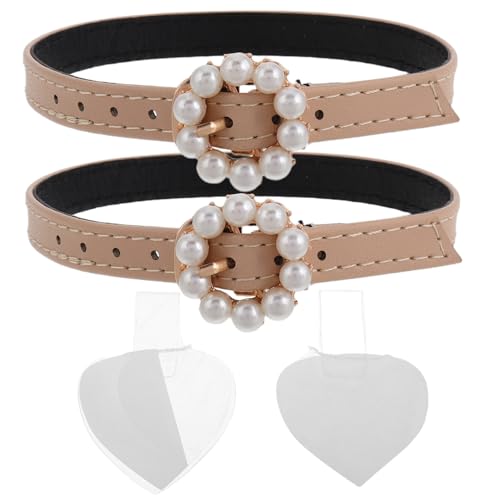 DIKACA Elegante Kunststoff perlen schnallen High Heel Riemchen Verstellbare Anti rutsch Fersenriemen für Damen Sicheres Halten Lockerer Absätze Stilvolle Schuhriemen mit Femininer Optik von DIKACA