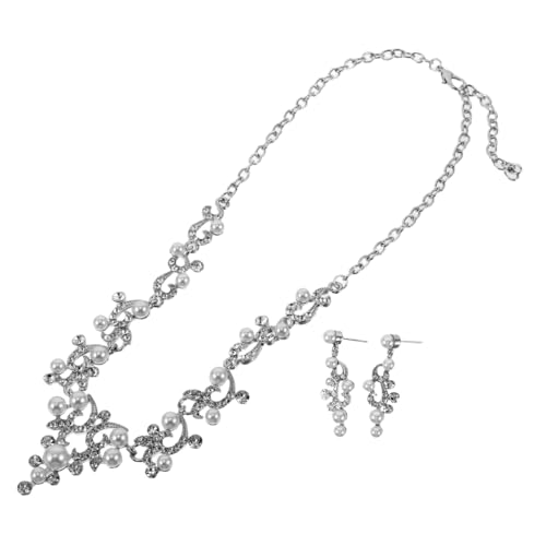 DIKACA Elegantes Brautschmuck Set Perlen Halskette und Ohrringe mit Funkelnden Strasssteinen Leichtes Langlebiges Schmuckset für Hochzeitstag und Festliche Anlässe Passend zu DIKACA Elegantes Brautschmuck Set Perlen Halskette und Ohrringe mit Funkelnden Strasssteinen Leichtes Langlebiges Schmuckset für Hochzeitstag und Festliche Anlässe Passend zu von DIKACA