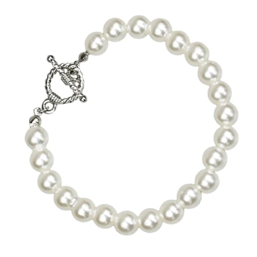 DIKACA Elegantes Imitationsperlen armband Damen Barockstil Klassisch Handgefertigt Verstellbar Modischer Perlenschmuck für Alltag und Festliche Anlässe Geschenk für Frauen und von DIKACA