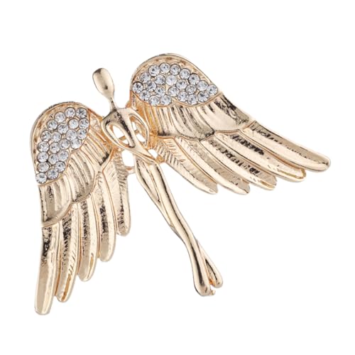 DIKACA Engelsflügel Brosche aus Goldfarben Einzigartige Anstecknadel für Kleidung Modeaccessoire für Herren und Damen Stilvolle Verzierung für Anzüge und Jacken von DIKACA