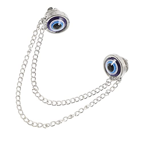 DIKACA Evil Eye Brosche Clip für Männer Stilvolle Anstecknadel für Hemden Jacken und Schals Silber Persönliches Design für Formelle und Lässige Outfits von DIKACA