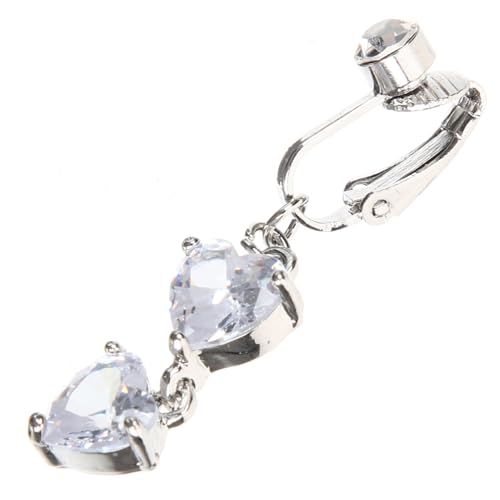 DIKACA Fake Bauchnabelring Damen Herzform Zirkonia Nabelschmuck Alloy Material Rostfrei Charmanter Körperschmuck für Party Festival Tanz von DIKACA