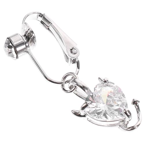 DIKACA Fake Bauchnabelring mit Herz Anhänger Zirkonia kein Piercing Notwendig Leichter und Langlebiger Dangle Belly Button Ring Wiederverwendbar Komfortabel für Frauen für Alltag und von DIKACA