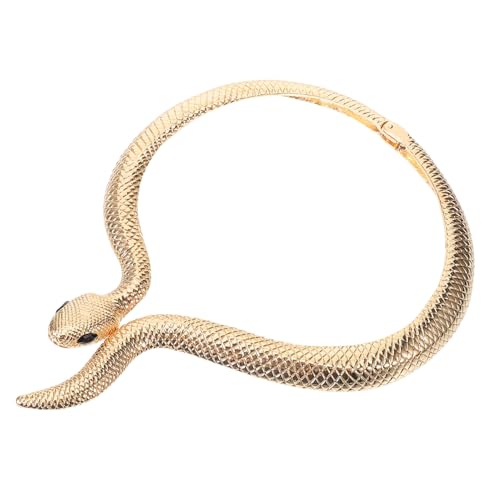 DIKACA Fashionable Goldfarbener Schlangen halsreif aus Vintage Halskette im Bib stil Halloween Party Schmuck für Damen Komfortabel und Hautfreundlich Accessoire für Kostüme von DIKACA