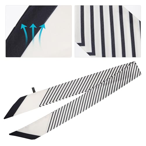 DIKACA Feiner Schmaler Seidenschal für Damen Leichter Weicher Simulations seiden haarwickel Vielseitiges Halstuch und Dekoratives Ponytail accessoire für Haare Taschen und Hals Modisches von DIKACA