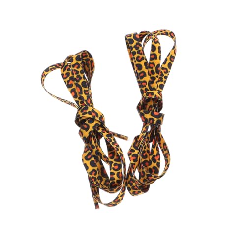 DIKACA Flache Schnürsenkel Leopard Muster Polyester Schnürbänder für Sneaker und Sportschuhe Strapazierfähig Modisch Bedruckt Elastisch und Einfach zu Binden Geeignet für Damen und von DIKACA