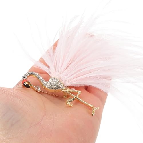DIKACA Flamingo Brosche Pin mit Strass Schmuck Tiermotiv Reversnadel für Damen Anstecknadel Kleidung Schal Hut Dekoration Elegant Langlebig von DIKACA