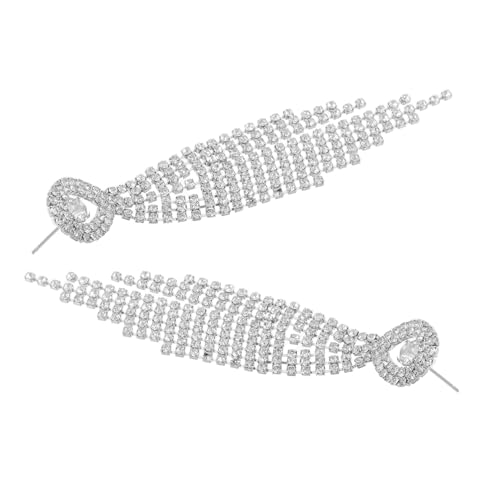 DIKACA Funkelnde Lange Quasten Ohrringe Damen mit Strassbesatz Leichte Baumelohrringe für Party Abschlussball und Festliche Anlässe Eleganter Statement Schmuck für Mädchen und Frauen von DIKACA