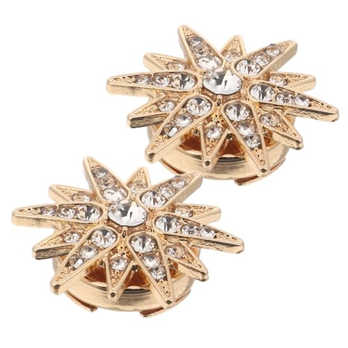 DIKACA Glänzende Metall-button-badges mit Strasssteinen Sechszackiger Stern Schmuck für Hemdkragen und Jacken DIY Verzierte Knopfclips für Damen und Herren Modische Langlebige Accessoires von DIKACA
