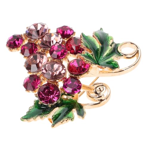 DIKACA Glänzende Traubenbrosche aus Zinklegierung mit Funkelndem Strass Vielseitige Anstecknadel für Damen als Reversschmuck an Pullover Schal Hut und Rucksack von DIKACA