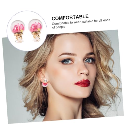 DIKACA Glaskugel Ohrstecker Doppelseitig Kreativ Geschliffen Schmuck Damen Party Alltag Geschenk von DIKACA