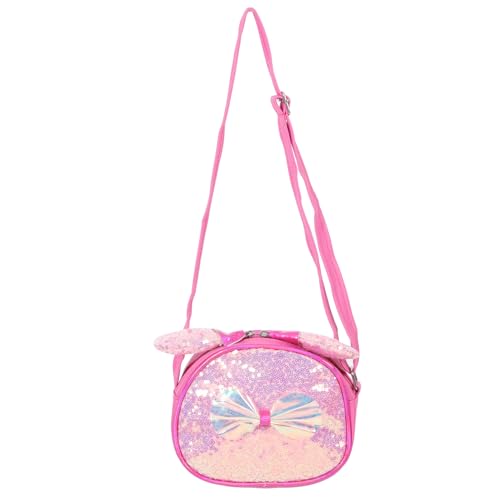 DIKACA Glitzer Umhängetasche für Mädchen Kleine Schimmernde Crossbody Bag mit Schleifen dekor Modische Schultertasche für Party Strand Alltagsgebrauch von DIKACA