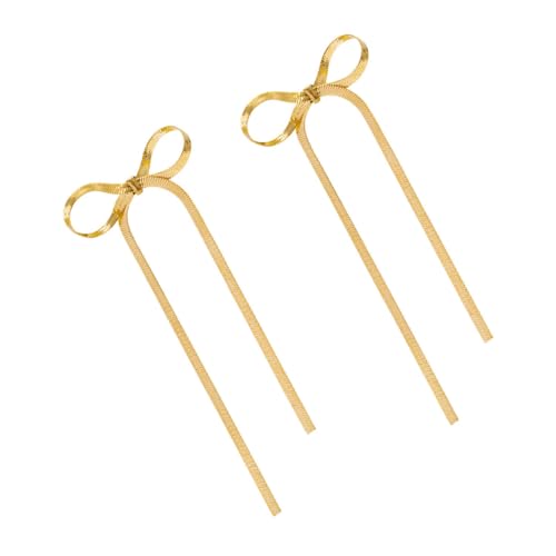 DIKACA Goldene Schleifen Ohrringe Damen Minimalistische Langlebige Dangle Ohrstecker Eleganter Schmuck Modisches Accessoire für Alltag und Besondere Anlässe von DIKACA