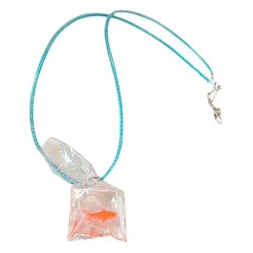 DIKACA Goldfarbene Fisch Anhänger Halskette Damen Mädchen Schmuck Leichtes Zartes Design Modisches Geschenk für Freundinnen und Familie Vielseitig Kombinierbar Eleganter Damen Schmuck von DIKACA