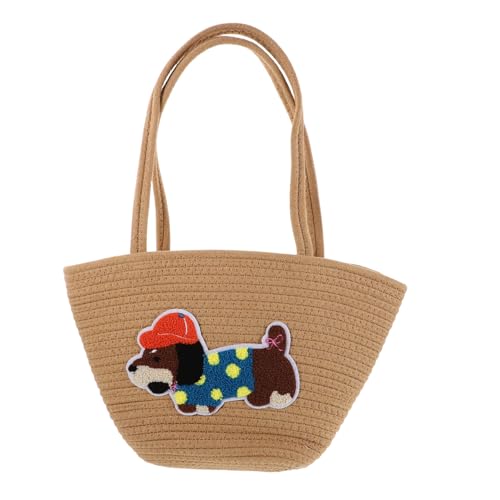 DIKACA Große Baumwoll Tote Bag mit Seil Schulterriemen Strandtasche für Damen Geräumige Umhängetasche für Sommerurlaub Strand Shopping und Alltag Vielseitig Einsetzbar von DIKACA