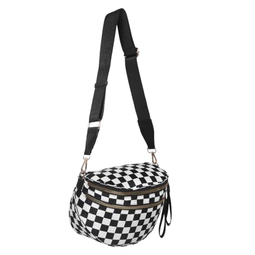 DIKACA Große Damen Crossbody Bag mit Kariertem Design Leichte Strapazierfähige Schultertasche mit Hoher Kapazität Modische Umhängetasche für Alltag und Reisen Vielseitig und Robust von DIKACA