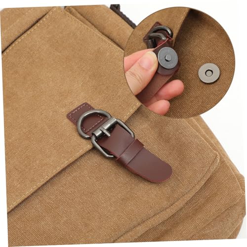 DIKACA Große Messenger Bag aus Canvas mit Reißverschluss Modische Umhängetasche Leichte Crossbody Freizeit Tasche für Alltag und Arbeit Vielseitig Einsetzbar Hoher Stauraum Khaki von DIKACA
