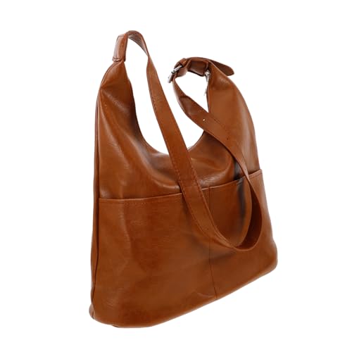 DIKACA Große PU Hobo Schultertasche Damen Unterarmtasche mit Weichem Material Großer Kapazität Vielseitig Tragbar für Alltag und Freizeit von DIKACA