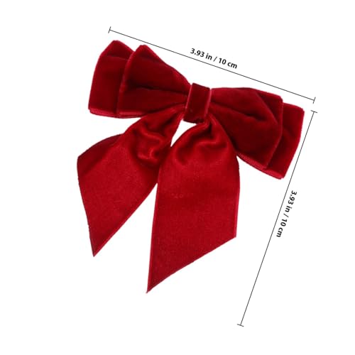 DIKACA Große Samtschleifenbrosche Damen Anstecknadel Pin mit Sicherer Befestigung Vielseitige Modebrosche für Kleidung Mäntel Schals und Taschen in Eleganter Bordeauxfarbe von DIKACA