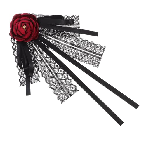 DIKACA Große Schleifenbrosche Damen Brosche aus Spitze mit Rosenmuster Kleidungsbrosche für Bluse Vielseitiger Schmuck für Festliche Anlässe und Bürooutfits von DIKACA