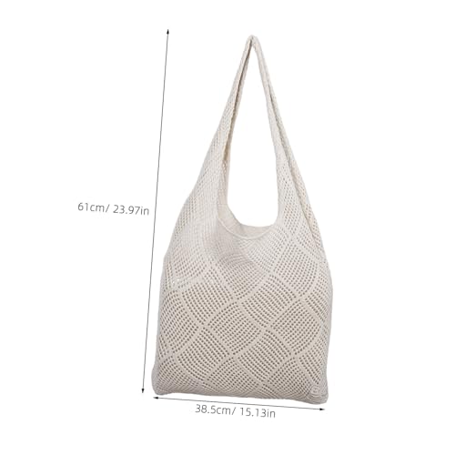 DIKACA Große Strandtasche Damen Gewebte Tote Bag Leicht Vielseitig für Sommer Urlaub Freizeit Elegante Umhängetasche mit Robustem Material und Praktischem Stauraum von DIKACA