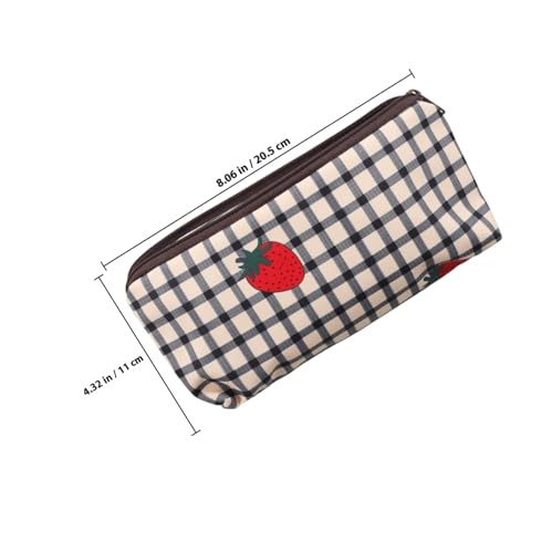 DIKACA Großes Federmäppchen mit Erdbeer Motiv Multifunktional als Stifteetui und Kosmetiktasche Handlich und Praktisch für Schule und Alltag mit Reißverschluss und Großem von DIKACA