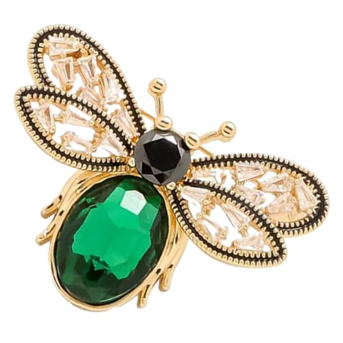 DIKACA Grüne Bienen Brosche Damen Anstecknadel Pin für Kleidung Schal Schmuck Modisches Accessoire mit Rutschfestem Verschluss Designbrosche von DIKACA
