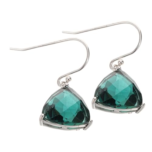 DIKACA Grüne Ohrhänger Dreieck Geometrisch Kurz Silber Minimalistischer Ohrschmuck Damen Alltag Party Schmuck von DIKACA