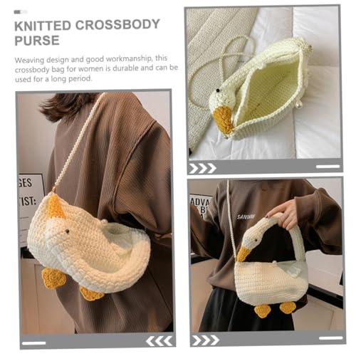 DIKACA Handgefertigte Gehäkelte Crossbody Tasche Damen Langlebige Gestrickte Umhängetasche mit Großer Kapazität Modische Schultertasche für Alltag Sicherer Retro Design Vielseitig für von DIKACA