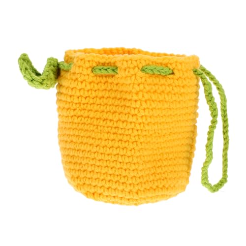 DIKACA Handgefertigte Kleine Geldbörse mit Kordelzug Niedliche Orange Geformte Münzbörse Kompakte Change Wallet aus Robustem Material für Damen Sicher und Praktisch im Alltag von DIKACA