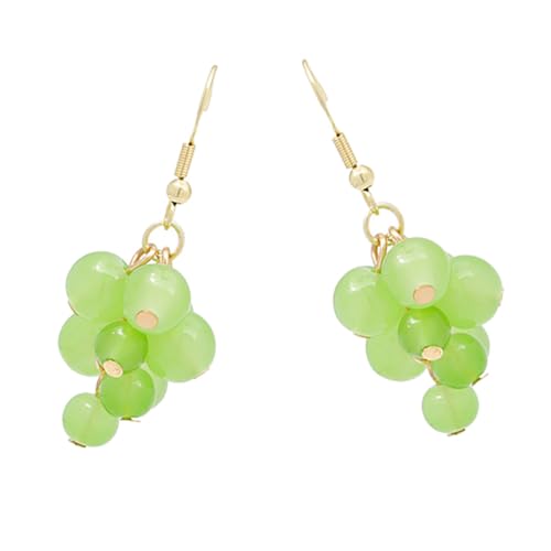 DIKACA Handgefertigte Ohrstecker Grüne Trauben Design Süße Frucht serie Ohrschmuck Dekorative Ohrringe für Frauen Mädchen Hautfreundlich Vielseitig Kombinierbar Modisches Accessoire von DIKACA