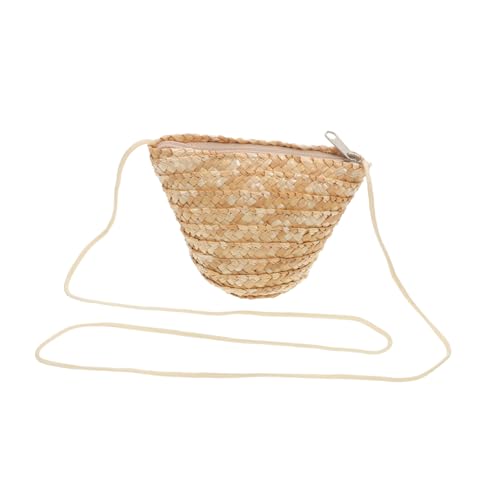DIKACA Handgefertigte Strohtasche Damen Mini Umhängetasche Handgewebte Crossbody Tasche Vielseitige Sommer Stroh Tasche für Alltag Arbeit Reisen Strand von DIKACA